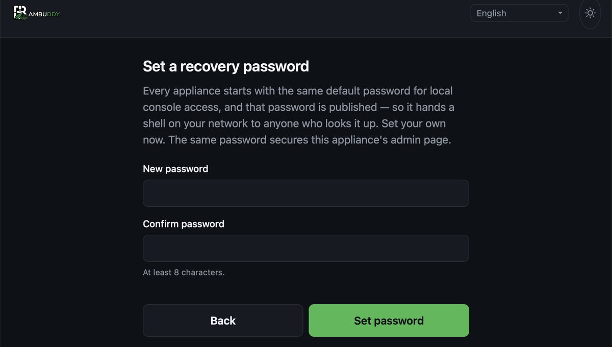 Set a recovery password