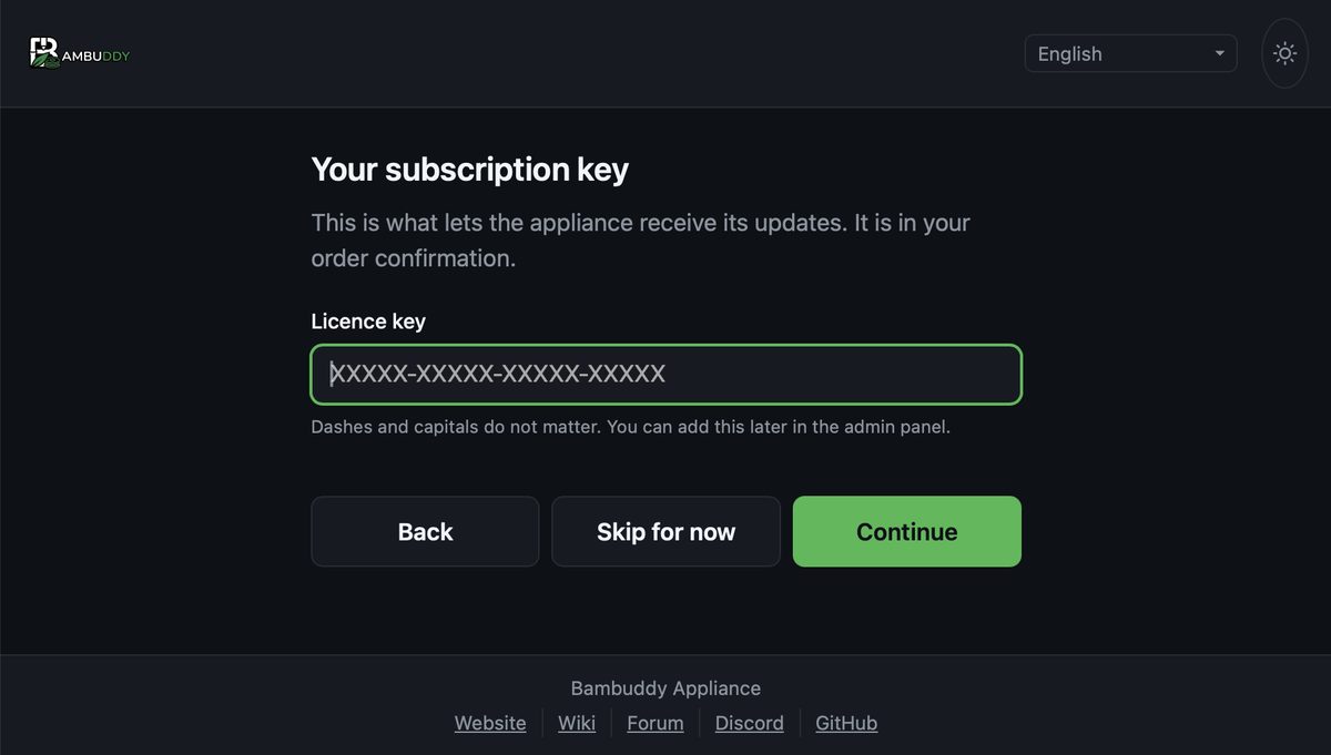 Your licence key