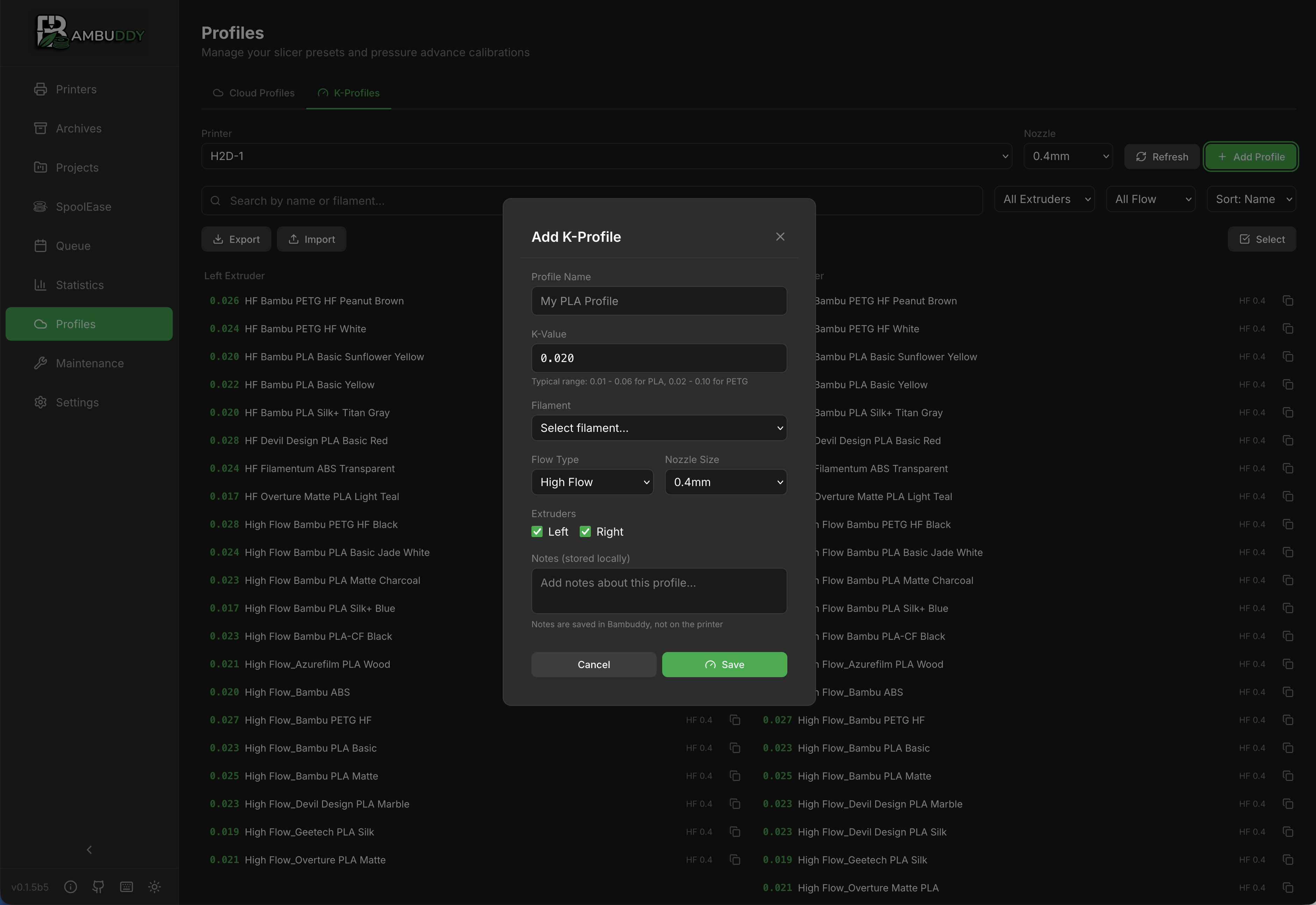 K-Profiles Comparison