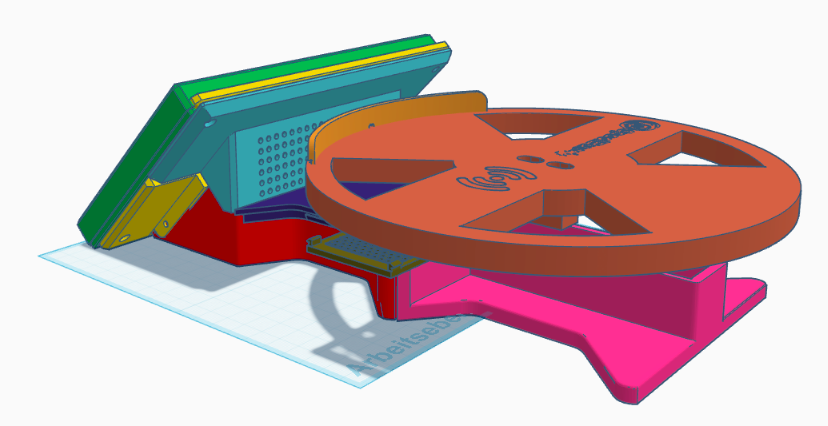 SpoolBuddy assembly — three-quarter view